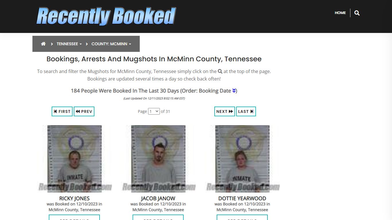 Bookings, Arrests and Mugshots in McMinn County, Tennessee
