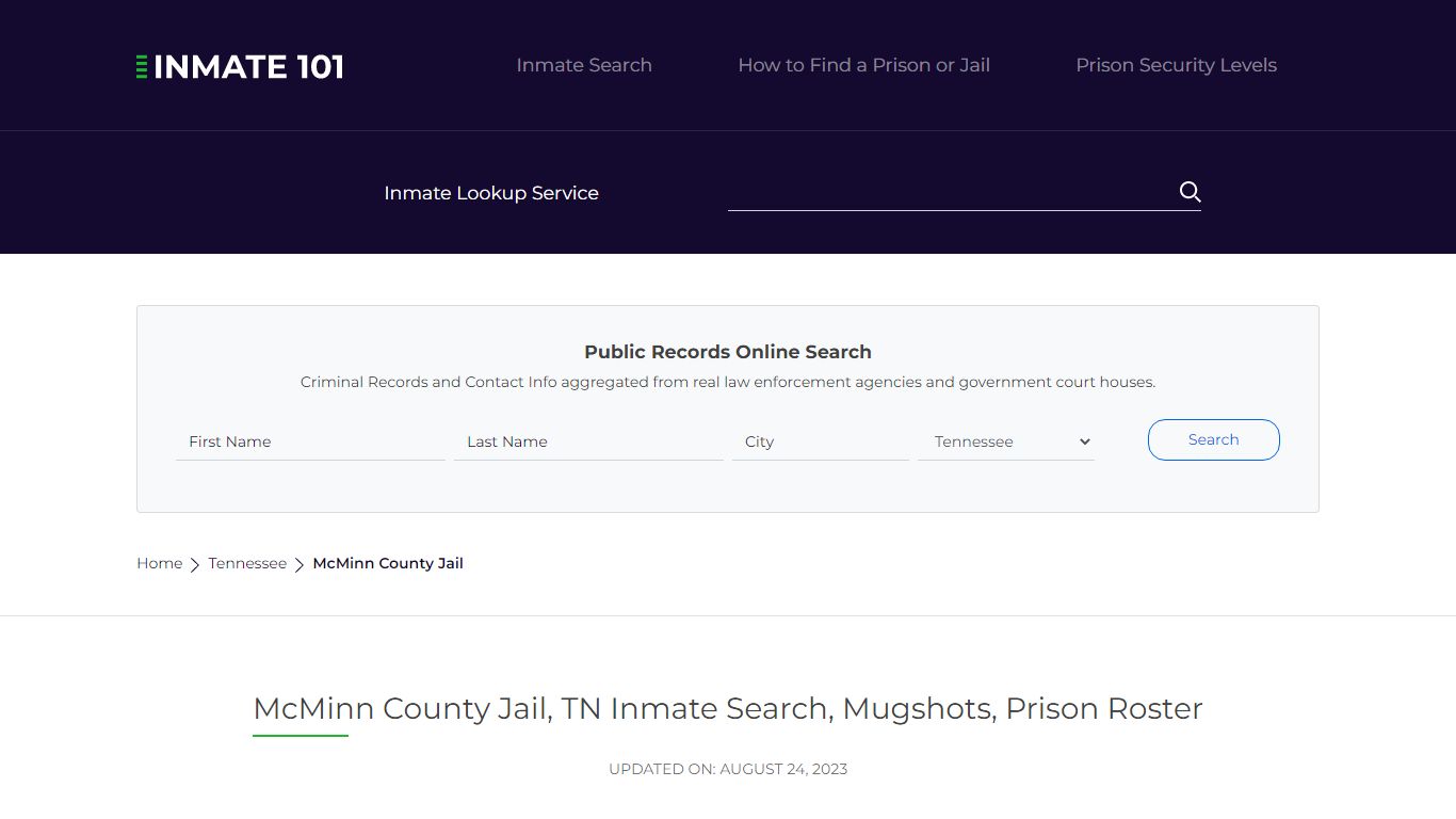 McMinn County Jail, TN Inmate Search, Mugshots, Prison Roster