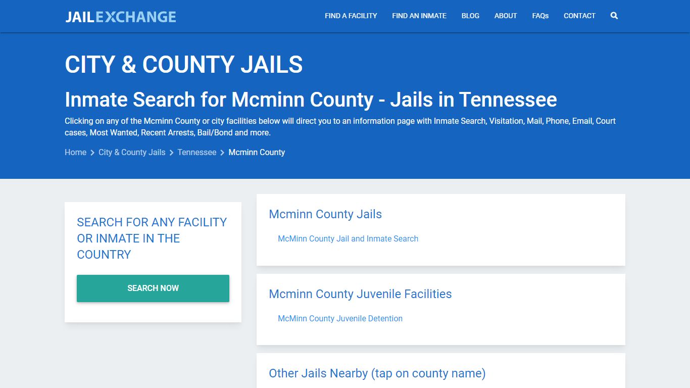 Inmate Search for Mcminn County | Jails in Tennessee - Jail Exchange